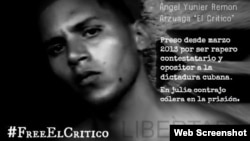 Poster a favor de la libertad del rapero cubano Angel Yunier Remón.