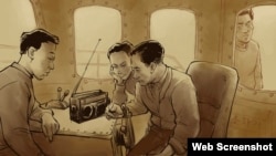 Marineros norcoreanos escuchan RFA en el mar de manera clandestina. (RFA / Rebel Pepper)