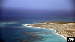 Vista aérea de una isla en el Mar Caribe. JUAN BARRETO / AFP