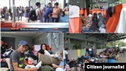 Imágenes de cubanos varados en Costa Rica que circulan en las redes sociales