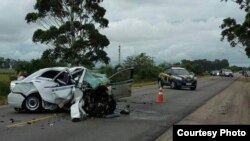 Tres emigrantes cubanos que se dirigían a Uruguay desde Brasil perecieron en este accidente del tránsito.