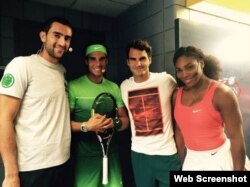 De izquierda a derecha, Cilic Marin, Rafael Nadal, Roger Federer y Serena Williams.