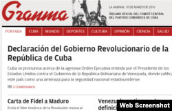 La Habana respondió con una declaración del Gobierno a las sanciones de EEUU contra funcionarios venezolanos.