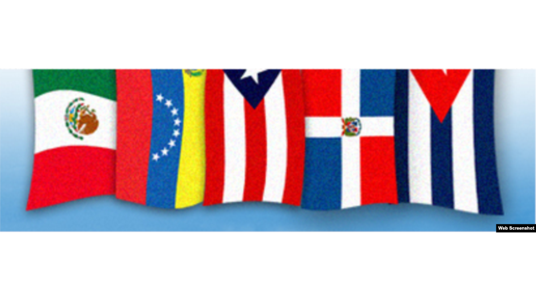 De izquierda a derecha, México, Venezuela, Puerto Rico, República Dominicana y Cuba.