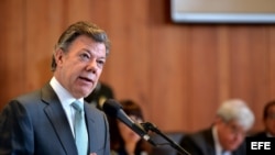 Fotografía cedida por Presidencia de Colombia del mandatario Juan Manuel Santos. Foto de archivo