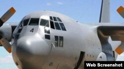 Avión Hércules de la Fuerza Aérea de Sudáfrica que viajó a Cuba
