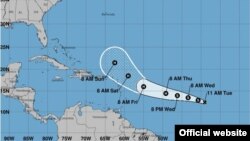 Posible trayectoria de la tormenta tropical José. (NHC)