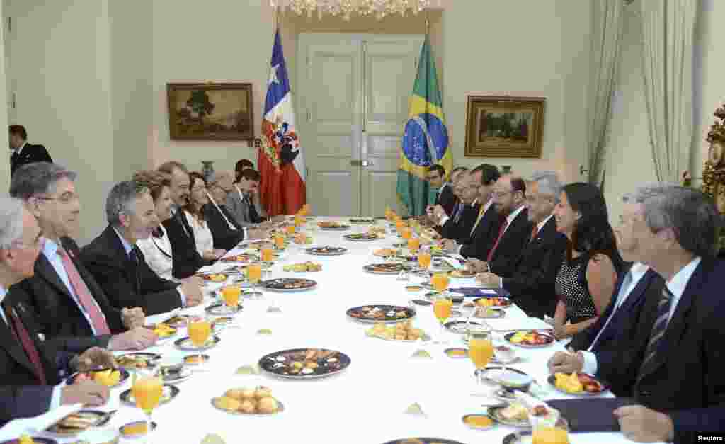 Almuerzo de trabajo entre delegaciones de Chile y Brasil