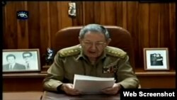Raúl Castro durante su alocución del 17 de diciembre, 2014.