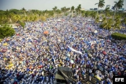 Marcha en demanda de justicia para los jóvenes que fueron asesinados en las pasadas manifestaciones en Nicaragua.