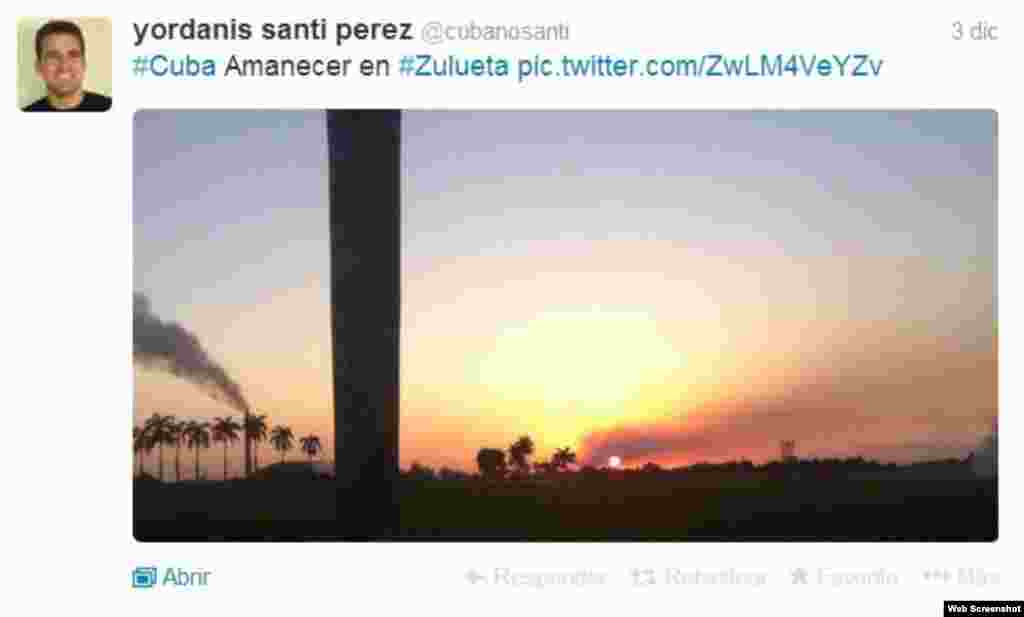 Imagen tomada en Zulueta, Villa Clara, por un reportero ciudadano que se unió en el último trimestre de 2013 a twitter.