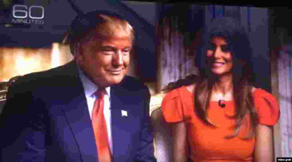 Donald Trump y su esposa Melania, durante la entrevista con el programa "60 Minutos", de la cadena CBS.