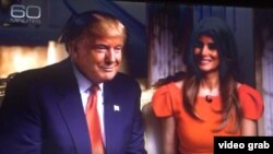 Donald Trump y su esposa Melania, durante la entrevista con el programa "60 Minutos", de la cadena CBS.