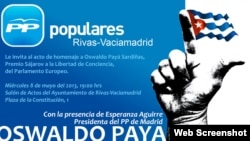 Homenaje a Oswaldo Payá de PP Rivas Vaciamadrid