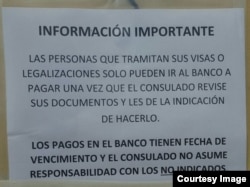 Información a cubanos divulgada por el Consulado General de Colombia.