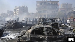 El atentado en la céntrica plaza Shahbandar, en Damasco, fue obra al parecer de un terrorista suicida.