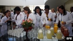 BRA01. BRASILIA (BRASIL), 26/08/2013.- Un grupo de médicos extranjeros participa hoy, lunes 26 de agosto de 2013, en un entrenamiento en la Universidad de Brasilia (Brasil), para poder empezar a trabajar en sanidad pública en este país. El Gobierno Brasil