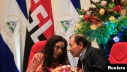 Daniel Ortega y Rosario Murillo. (Oswaldo Rivas/Reuters).