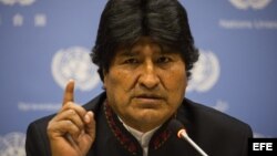 Evo Morales, en la Cumbre del Desarrollo Sostenible en la sede de Naciones Unidas, en Nueva York. Archivo.