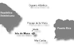 La Isla de Mona se encuentra a medio camino entre Puerto Rico y La Española.