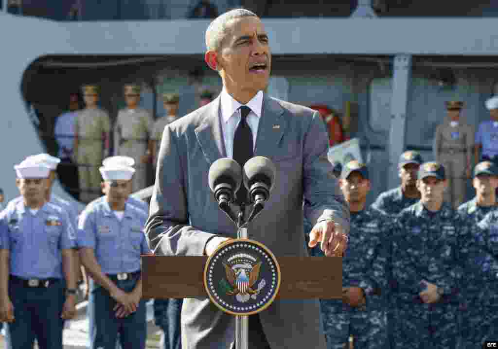El 17 de noviembre de 2015 el presidente estadounidense, Barack Obama, ofreció una rueda de prensa en Manila, para la cumbre del Foro de Cooperación Económica Asia-Pacifico que está dominada por la tensión entre Pekín y varios países del organismo por el 
