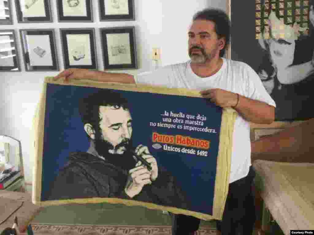 Fidel Castro en la venta de tabacos 