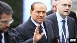 Archivo - El exprimer ministro de Italia, Silvio Berlusconi, en Bruselas, Bélgica. 