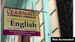 Publicidad anuncia clases privadas de idiomas.