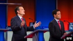 Ted Cruz y Marco Rubio en los debates del Partido Republicano.