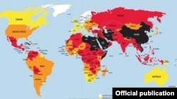 Mapa mundial de la Libertad de Prensa. Reporteros sin Fronteras.