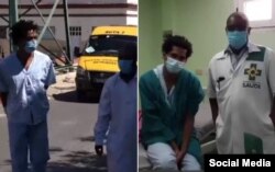 Imágenes difundidas por el régimen cubano de Luis Manuel Otero Alcántara en el hospital Calixto García.