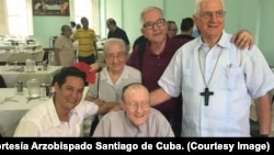 Padre Jorge Palma (al centro, sentado en silla de ruedas), fallecido el miércoles 31 de enero de 2018.