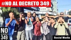 Artistas cubanos contra el Decreto 349. 