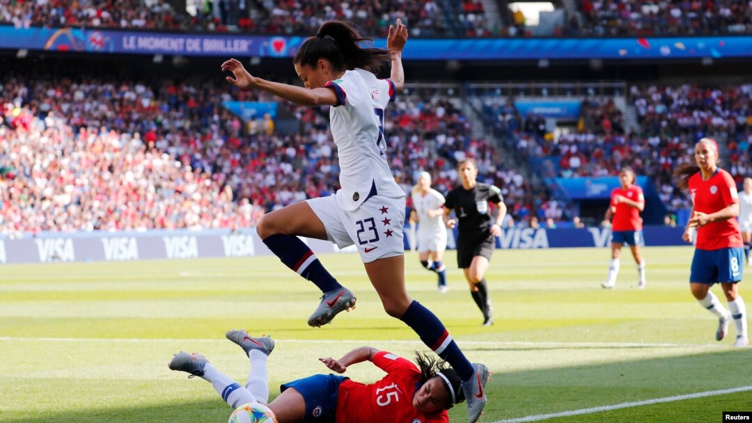 Mundial femenino partido EEUU contra Chile.