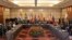 Los cancilleres y representantes de los países de la Unión de Naciones Suramericanas (Unasur) en la reunión extraordinaria convocada para analizar la situación de Venezuela. 