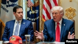 Presidente de EEUU, Donald Trump, y secretario de Estado, Marco Rubio, en una imagen de archivo