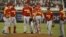 Jugadores del equipo español de béisbol. Foto del Clásico Mundial de Béisbol 2013, en San Juan (Puerto Rico). 
