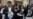 La viuda de Roberto Samcam, Claudia Vargas, junto a otros familiares del fallecido, durante su funeral en San José, Costa Rica, el 22 de junio de 2025.