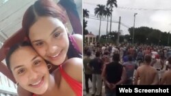 Lisdany y Lidianis Rodríguez Isaac se manifestaron pacíficamente en Placetas, Villa Clara. Están confinadas en la prisión de mujeres de Guamajal. (Facebook).
