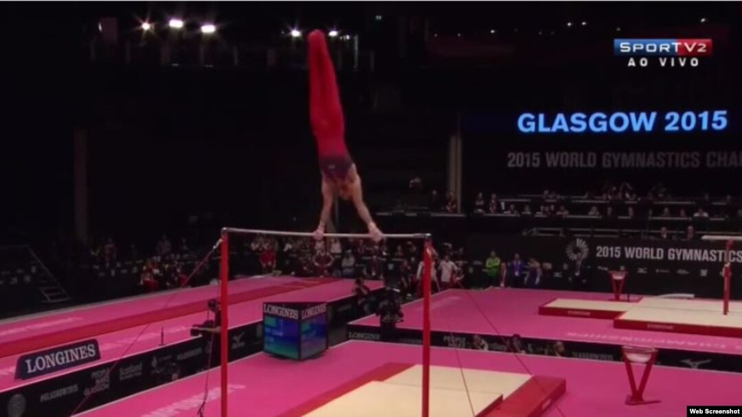 Danell Leyva.Mundial 2015 de Gimnasia en Glasgow, Reino Unido.