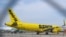 Un avión de Spirit Airlines permaneció este sábado en la pista del Aeropuerto Internacional de Orlando, Florida, tras el cese de operaciones de la compañía.