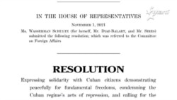 Congreso de EEUU aprueba resolución en respaldo a manifestantes pacíficos en Cuba