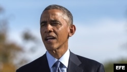 El presidente Barack Obama habla ante la prensa en la Casa Blanca en Washington DC (octubre, 28). Foto: EFE.