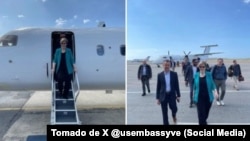 "Acabo de llegar a Venezuela. Mi equipo y yo estamos listos para trabajar. – LFD", escribió la representante de EEUU en Venezuela.