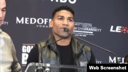 Yuriorkis Gamboa, durante la conferencia de prensa para la pelea con Jason Sosa.