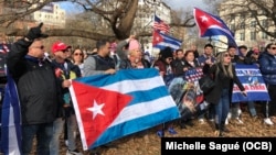 Manifestación "Acciones, no palabras" en el Parque Lafayette, frente a la Casa Blanca, Washington, DC, 28 de enero del 2025.