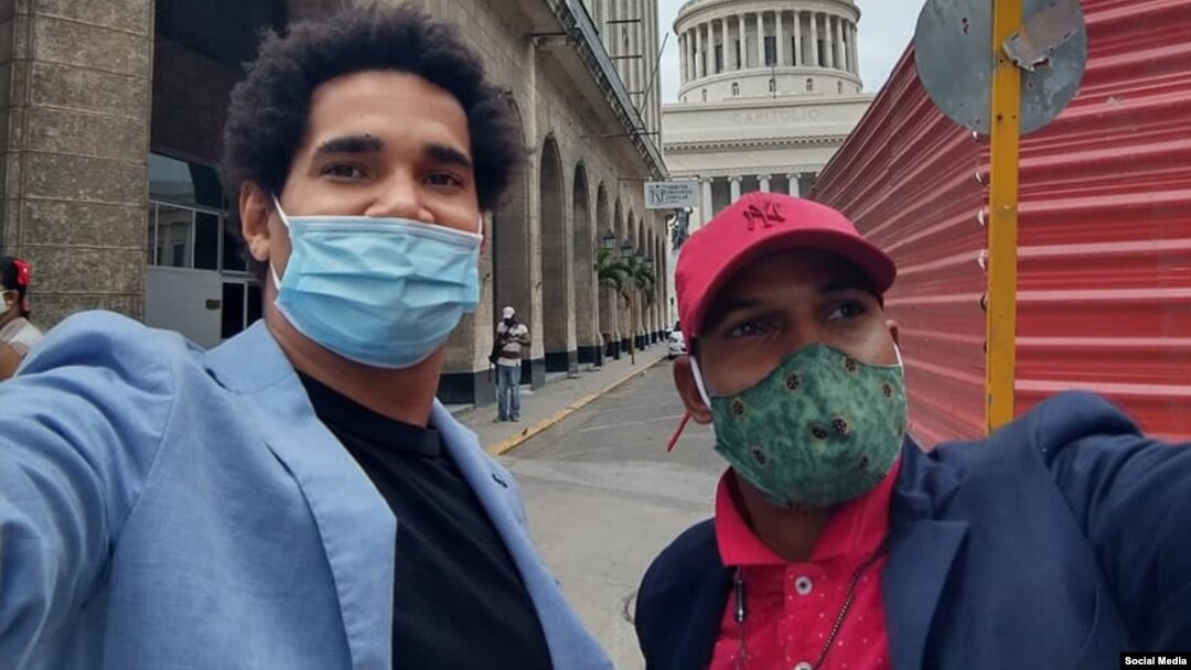 Los activistas Luis Manuel Otero Alcántara y Maykel Castillo.