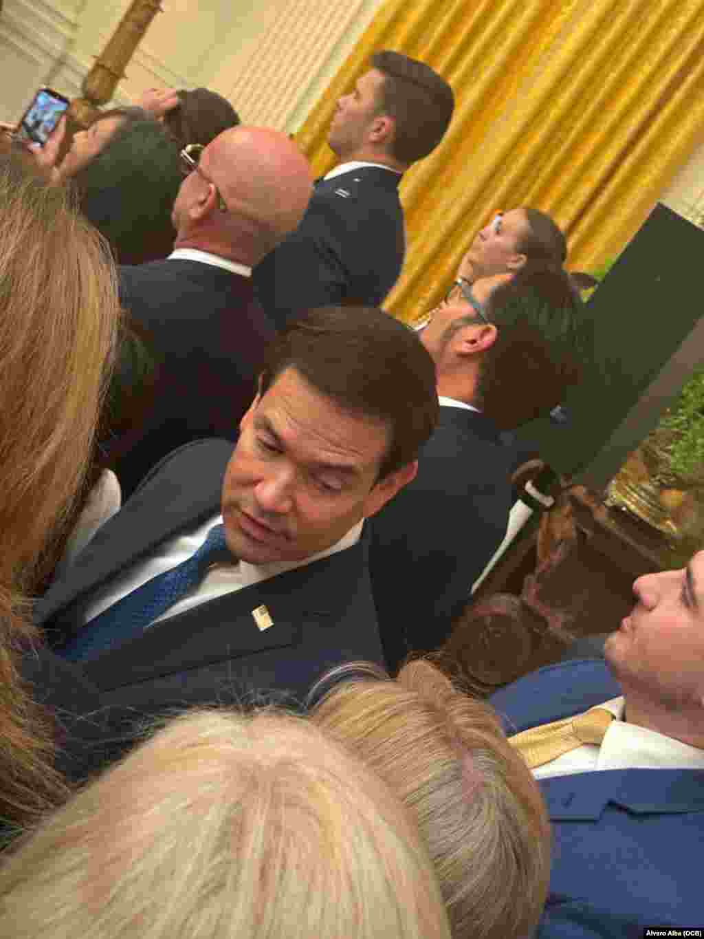 El secretario de Estado Marco Rubio en la ceremonia por el Mes de la Herencia Hispana, en la Casa Blanca. 