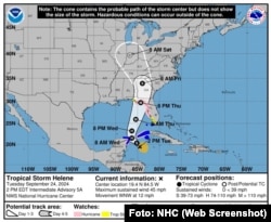 Cono de trayectoria tormenta tropical Helene