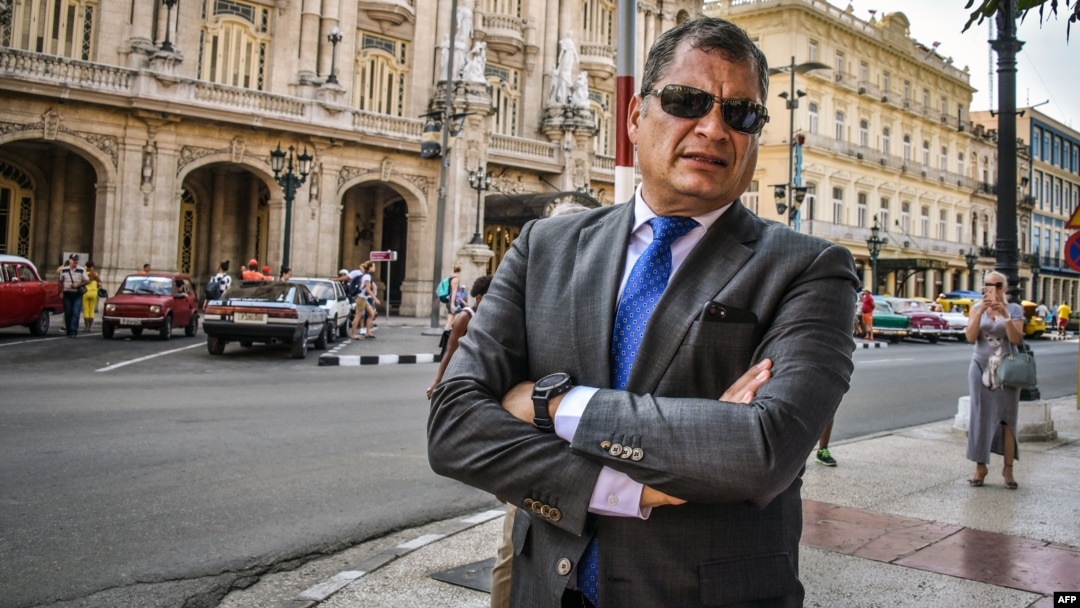 Rafael Correa durante una visita a La Habana, en abril de 2018. (Archivo)
